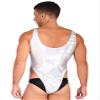 easyforever Men's Sexy One Piece Bikini Swimsuits Metallic High Cut Thong Leotard Underwear Silver Large view 3