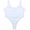 easyforever Men's Sexy One Piece Bikini Swimsuits Metallic High Cut Thong Leotard Underwear Silver Large view 4