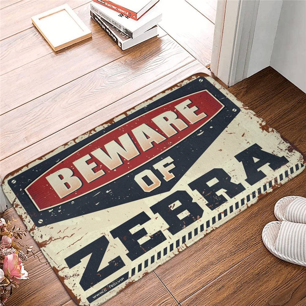 Dsoluuing Garage Accessories for Man Cave Beware of Zebra Rug Pads & Mat Shoes Here Mat (Size : 40X60CM)