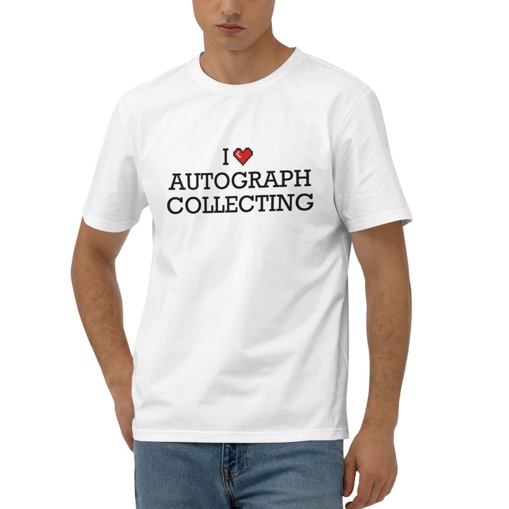Mens Funny Tshirts I Love Autograph Collecting T Shirt Mens T Shirts Graphic Funny (Color : Colour, Size : X-Large)
