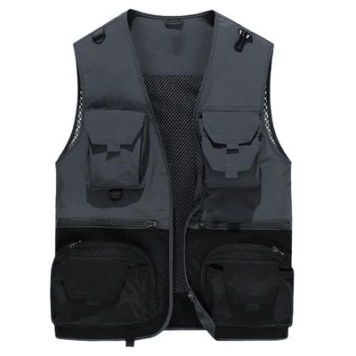 CJQJPNZ Color Matching Vest for Men, Waterproof and Tactical 8829 Deep gray9 XL