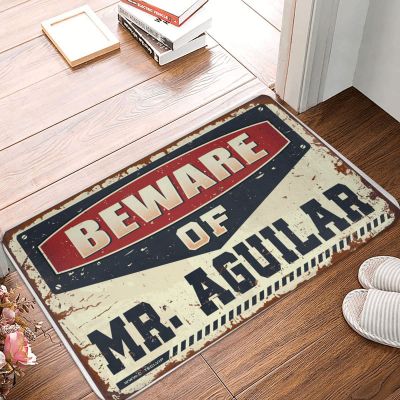Fall Outdoor Welcome Mat Beware of Mr. Aguilar Doormat Fall Door Decorations Outside Decor for Porch (Size : 65X90CM)