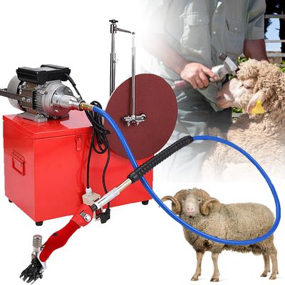 550W Electric Sheep Clipper Grinder Blade Sharpener Machine Goat Sheep Shearing Clipper Goat Shears Scissors, Diameter Thick Aluminum Grinding Disc for Sheep Cattle Farm,13straightblade