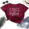 ALBVLE Women's T-Shirt Slogan Graphic Tee T-Shirt for Women (Color : Burgundy, Size : Medium) view 1