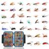 Lilureena Fly Fishing Flies Kit, 64pcs Dry/Wet Flies Handmade Fly Fishing Lures with Fly Box Fly Fishing Assortment Kit Streamers Nymphs Fishing Flies Bait for Trout Bass Salmon view 1