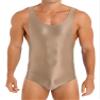 Linjinx Sissy Men's Sleeveless High Cut Thong Bodysuit Leotard Crossdresser One Piece Nightwear Brown Medium view 1