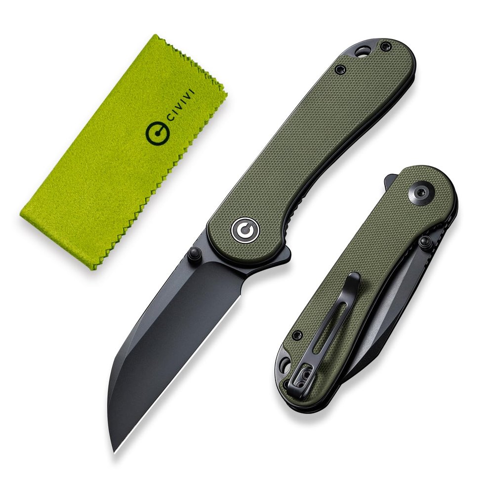 CIVIVI Pocket Knife - Elementum Folding Knife with 2.97'' Nitro-V Wharncliffe Blade G10 Handle, Ideal for Outdoor EDC Gift C18062AF-2