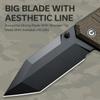 CIVIVI Pocket Knife for EDC, Bhaltair Tanto Folding Knife, 3.98'' 14C28N Blade Micarta Handle, Liner Lock Knife for Men Outdoor C23024-3 view 2