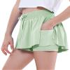 EXARUS 3 Pack Girls Shorts Butterfly Flowy Athletic Skort Dance Cheer Outfits Teen Running Skirts Preppy Tennis 2 in 1 Flutter Gym Kids Tween Clothes Blue Pink Green 8Y view 4