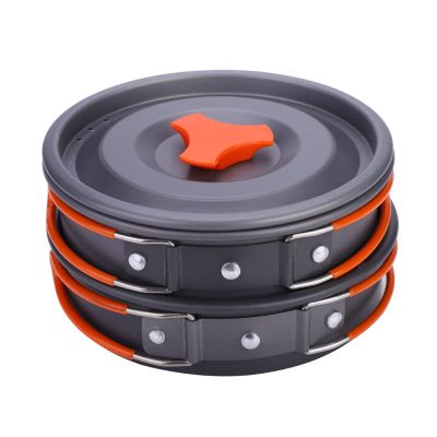 Natudeco AOTU 8pcs Cookware Set Portable Travel Outdoor Cooking Set Lightweight Camping Hiking Cookware Set Durable Picnic Bowl Pot Pan Set