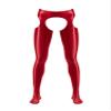 Miutii Men's Hollow Out Glossy Opaque Tights Leggings Yoga Running Sports Workout Compression Pants Red Large view 1