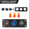 SDAQGE Switch Panel, Round 12 Volt Marine Switch Panel Aluminum Waterproof Rocker Switch Panel for Car Truck Marine Boat Rv Vehicle (3 Way) view 4
