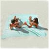 Antfuny Turkish Beach Towel Jumbo Extra Large XL XXL Big Oversized Giant Huge Thin Outdoor Picnic Accessories Airplane Travel Essentials Camping Gears Must Haves Yard Yoga Mat Aqua view 1