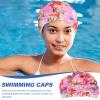 Toddmomy Women Printed Swim Cap for Hair Comfortable Elastic Swimming Hat Chinlon Material Fashionable Design for Adults for Swimming and Bathing view 3
