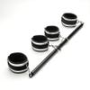 Black Portable Exercise Spreader Bar with 4pcs PU Grey Adjustable Straps, Restore Pilates Sports Aid Training Fitness Gear Pilates Aid Kit, Home Yoga Gym Kit with Fur Flocking Storage Bag view 1