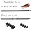 Black Portable Exercise Spreader Bar with 4pcs PU Grey Adjustable Straps, Restore Pilates Sports Aid Training Fitness Gear Pilates Aid Kit, Home Yoga Gym Kit with Fur Flocking Storage Bag view 4