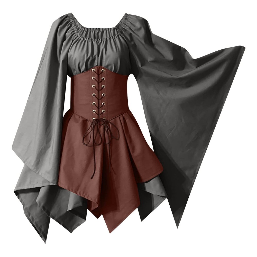 Elf Halloween Cosplay Masquerade Party Costume Renaissance Costume for Women Halloween Cocktail Dress Regency Witch Dress