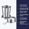 Westmark Cup Revivo Practical Outdoor Camping Mug, Ideal for hot and Cold Drinks, Foldable Mug with Hook for Hanging 150ml, Stainless Steel view 2
