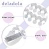 deladola Silver Sequin Leg Garters, Elastic Thigh Bands for Women, Party Rave Cosplay Costume view 3