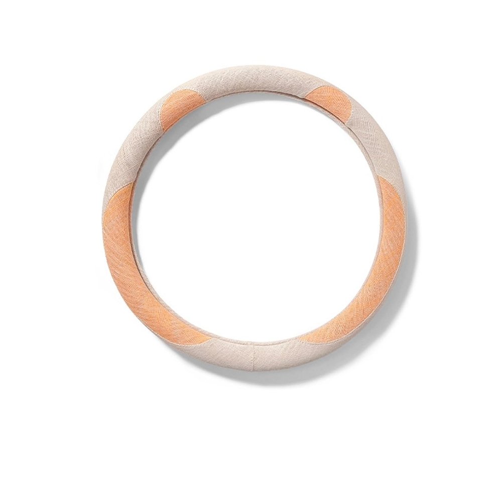FUERU Car Steering Wheel Cover Set Car Steering Wheel Cover Breathable Fiber Linen Ultra-Thin Comfortable Cute Car Interior (Color : 3#)