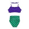 Moily Kids Girls Shiny Mermaid Bikini Set Bowknot Halter Top with Briefs Bottoms 2 Piece Swimming Bathing Suit M-Deep Purple 3-4 view 4