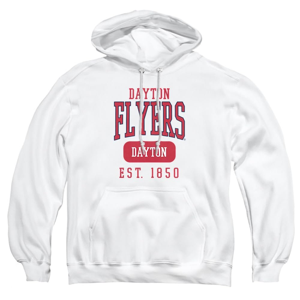 University of Dayton Official Founded Date Unisex Adult Pull-Over Hoodie, White, Medium