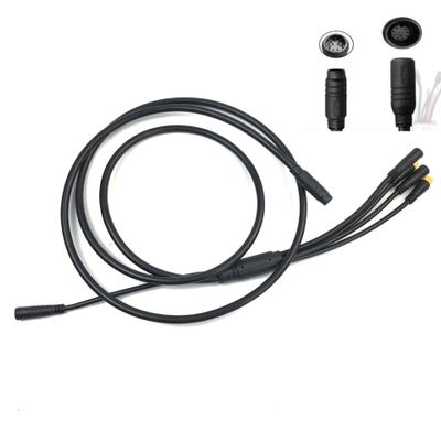 PALUMMA Ebike Extension Cable, 1T4/1T5 Waterproof E-Bike Integration Cable for 24V-72V Electric Bikes (Black, 180CM)