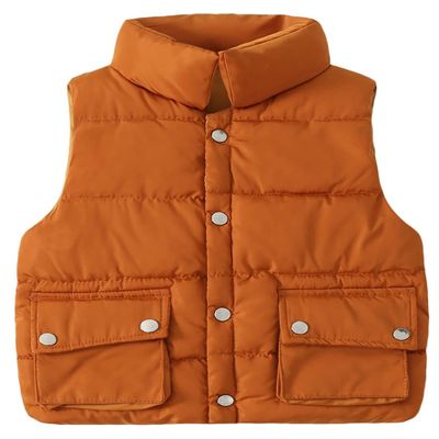 Cromoncent Baby Boy's Sleeveless Puffer Down Vest Outerwear Orange 6-7 Years