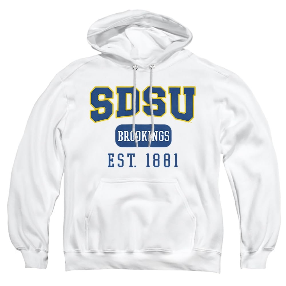 South Dakota State University Official Founded Date Unisex Adult Pull-Over Hoodie, White, Medium
