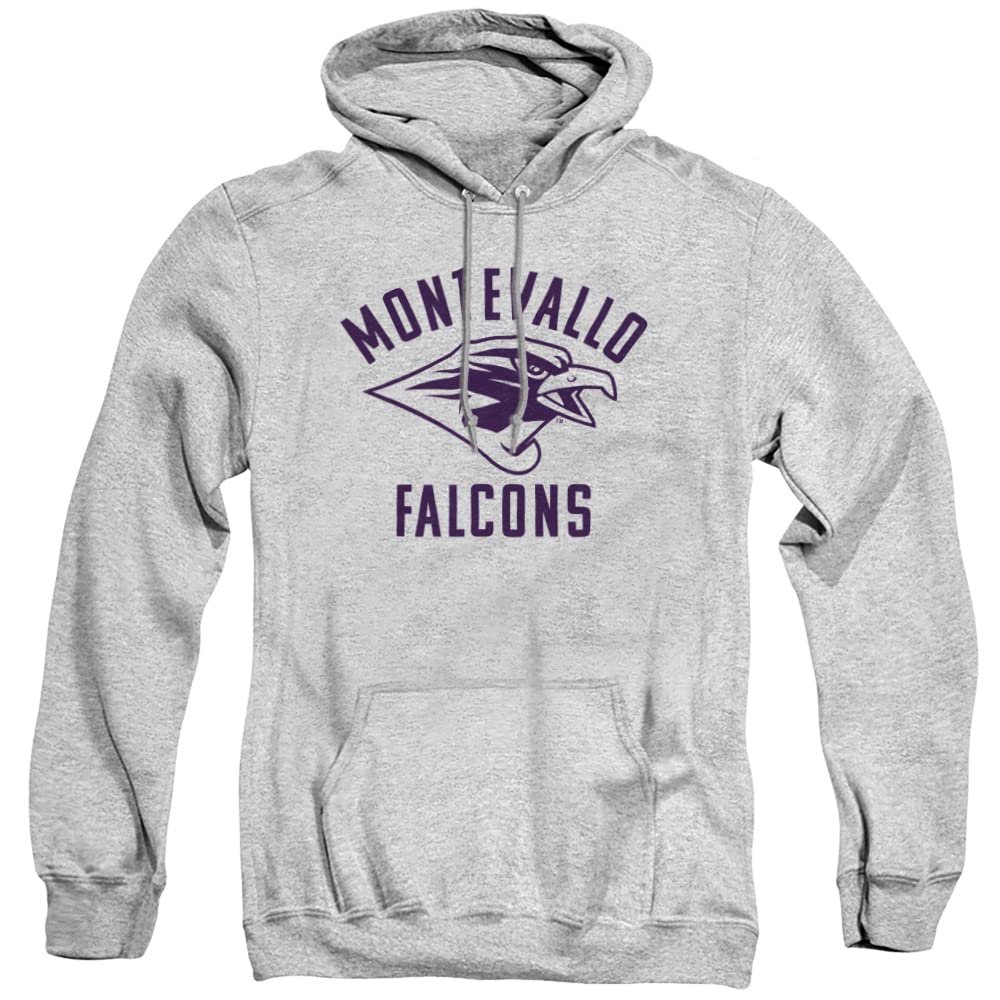 University of Montevallo Official One Color Logo Unisex Adult Pull-Over Hoodie, Athletic Heather, 2X-Large