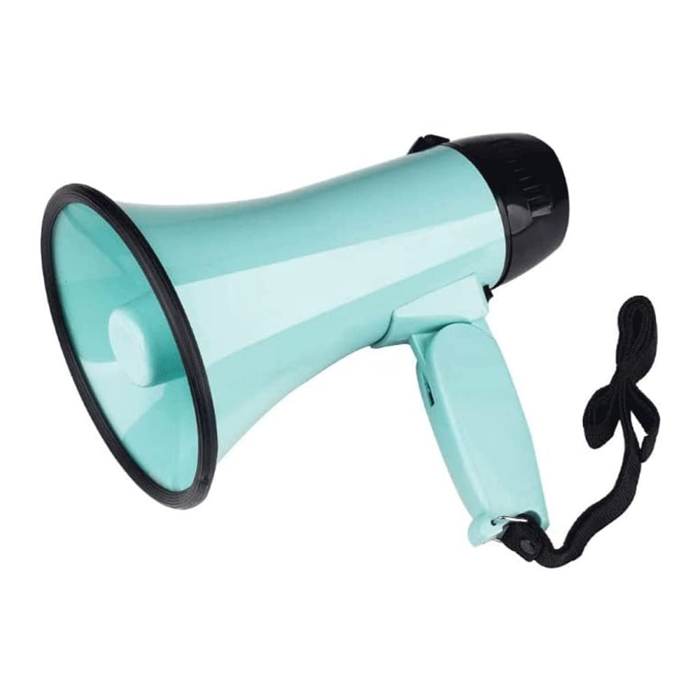 SAAKO Portable Bullhorn Megaphones Portable with Adjustable Volume Control Bullhorn Speaker, Foldable Handle Referee Handheld Megaphone Trumpet Lightweight