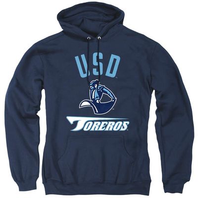 University of San Diego Official One Color Logo Unisex Adult Pull-Over Hoodie, Navy, 2X-Large