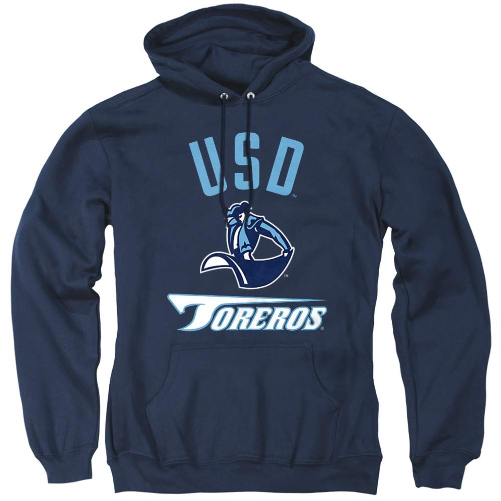 University of San Diego Official One Color Logo Unisex Adult Pull-Over Hoodie, Navy, 2X-Large