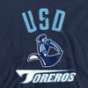 University of San Diego Official One Color Logo Unisex Adult Pull-Over Hoodie, Navy, 2X-Large view 2