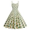 1950 Housewife Dress for Women Sleeveless Spaghetti Straps Audrey Hepburn Vintage Polka Dot Dress 40s 50s Rockabilly Dresses 60s Tea Party Swing Dress Apricot Green Polka Small view 1