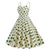 1950 Housewife Dress for Women Sleeveless Spaghetti Straps Audrey Hepburn Vintage Polka Dot Dress 40s 50s Rockabilly Dresses 60s Tea Party Swing Dress Apricot Green Polka Small view 2