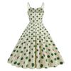 1950 Housewife Dress for Women Sleeveless Spaghetti Straps Audrey Hepburn Vintage Polka Dot Dress 40s 50s Rockabilly Dresses 60s Tea Party Swing Dress Apricot Green Polka Small view 3