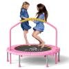 CLORIS 38in Folding Trampoline - Max Load 220lbs Rebounder Fitness Trampoline with Adjustable Foam Handle, with safty Padded Cover Best Gift (38'' Pink) view 1