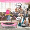 CLORIS 38in Folding Trampoline - Max Load 220lbs Rebounder Fitness Trampoline with Adjustable Foam Handle, with safty Padded Cover Best Gift (38'' Pink) view 4
