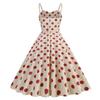 1950 Housewife Dress for Women Sleeveless Spaghetti Straps Audrey Hepburn Vintage Polka Dot Dress 40s 50s Rockabilly Dresses 60s Tea Party Swing Dress Apricot Red Polka Medium view 4