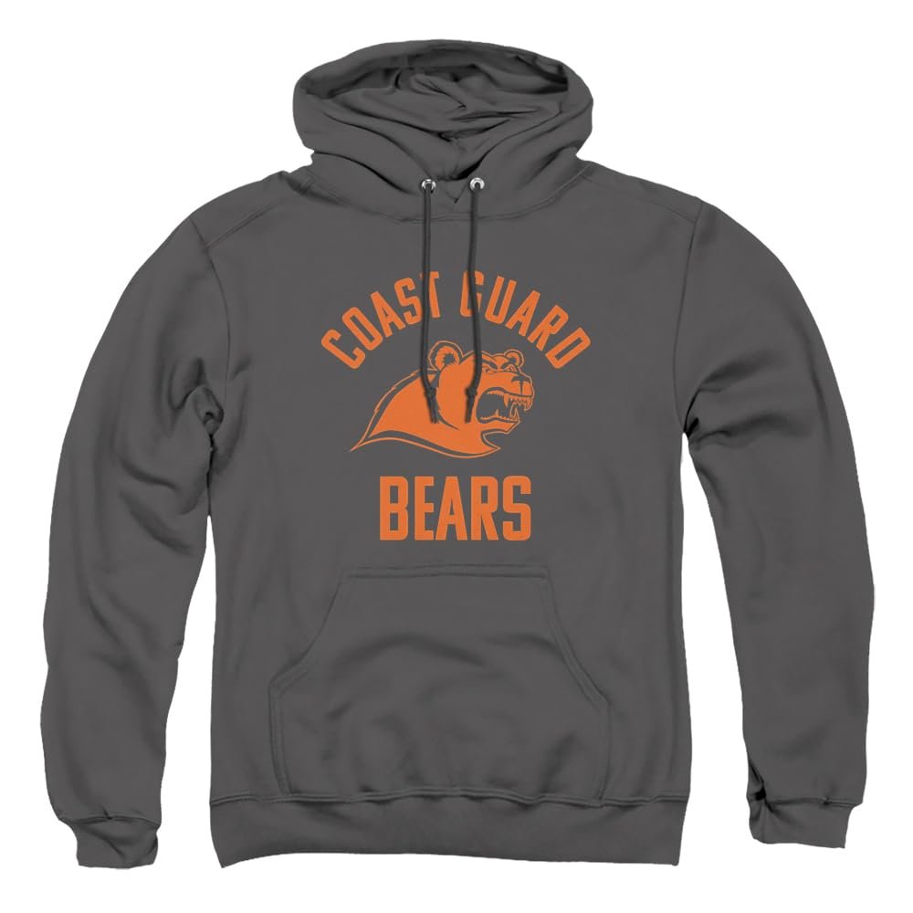 Coast Guard Academy Official One Color Logo Unisex Adult Pull-Over Hoodie, Charcoal, Medium