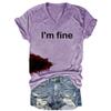 I'm Fine Tshirt Blood I'm Fine Shirt with Bloodi'm Fine Bloody T-Shirt T Shirt Funny Scary Bloody Halloween Costume Bloody Knife Bloodstained Tshirt Women's Halloween Humor Funny Purple view 1