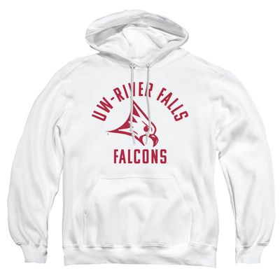 University of Wisconsin-River Falls Official One Color Logo Unisex Adult Pull-Over Hoodie, White, X-Large