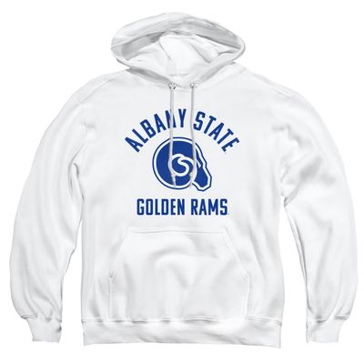 Albany State University Official One Color Logo Unisex Adult Pull-Over Hoodie, White, 2X-Large