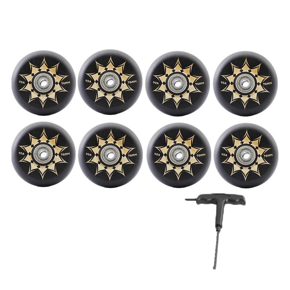 Inline Skate Wheels 90A (8-Pack), 64mm/68mm/70mm/72mm/76mm/80mm Roller Skate Wheels, Intended for Indoor and Outdoor Wheel Replacement,64mm
