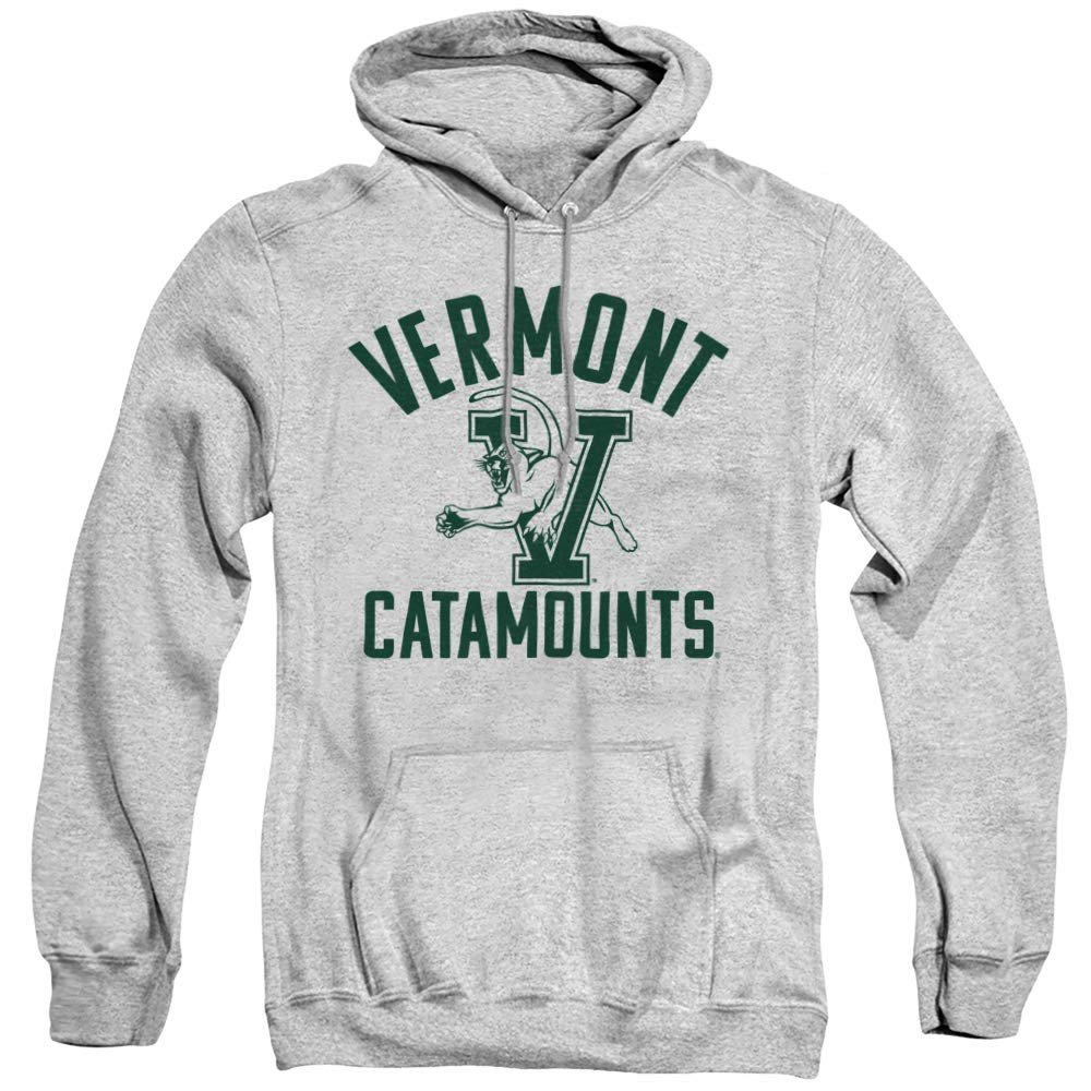 University of Vermont Official One Color Logo Unisex Adult Pull-Over Hoodie, Athletic Heather, 2X-Large
