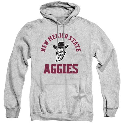 New Mexico State University Official One Color Logo Unisex Adult Pull-Over Hoodie, Athletic Heather, Small