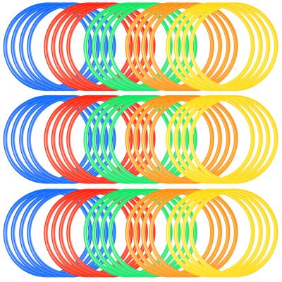 Deekin 80 Pcs Agility Rings Speed and Agility Training Rings Multicolored Exercise Speed Ring Circle Jumping Hoops for Training Toss Equipment, 15"