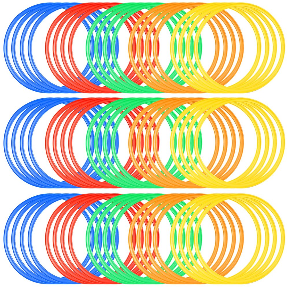 Deekin 80 Pcs Agility Rings Speed and Agility Training Rings Multicolored Exercise Speed Ring Circle Jumping Hoops for Training Toss Equipment, 15"