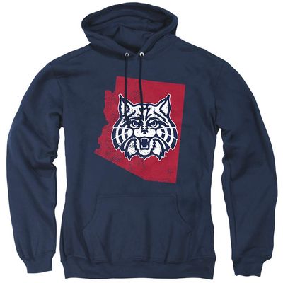 University of Arizona Official State Shape Unisex Adult Pull-Over Hoodie, Navy, 2X-Large